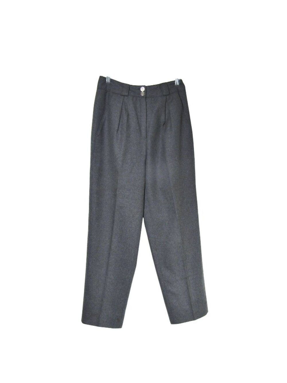 VTG Louis Feraud HIgh Waist Pleated 100% Wool Career Quiet Luxury Pants Gray 10